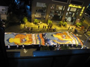 Het veertig meter lange Buddha doek