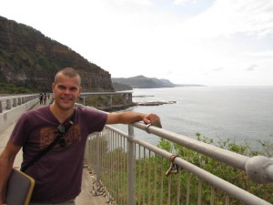 Op de Sea Cliff Bridge en ook een paar sloten zijn te zien