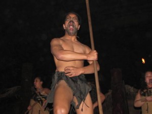 Een lid van de stam: Mitai Maori.