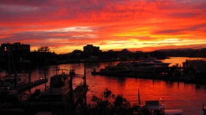 Goudgele zonsondergang