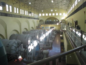 De generatoren in een dam.