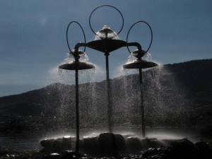 De fontein in Osoyoos.