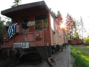 Een hostel waar geslapen wordt in Cabooses.