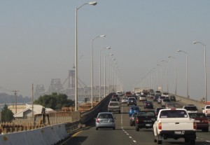 Aan het begin van de Bay-Bridge