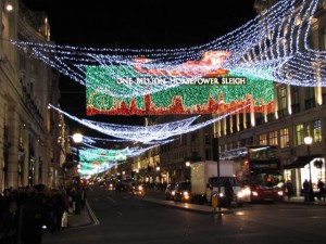 Versierde winkelstraten van London.